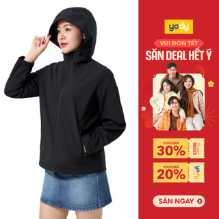  Áo khoác nữ có mũ liền lót lông cao cấp giữ ấm cản gió thương hiệu YODY AKN7015 