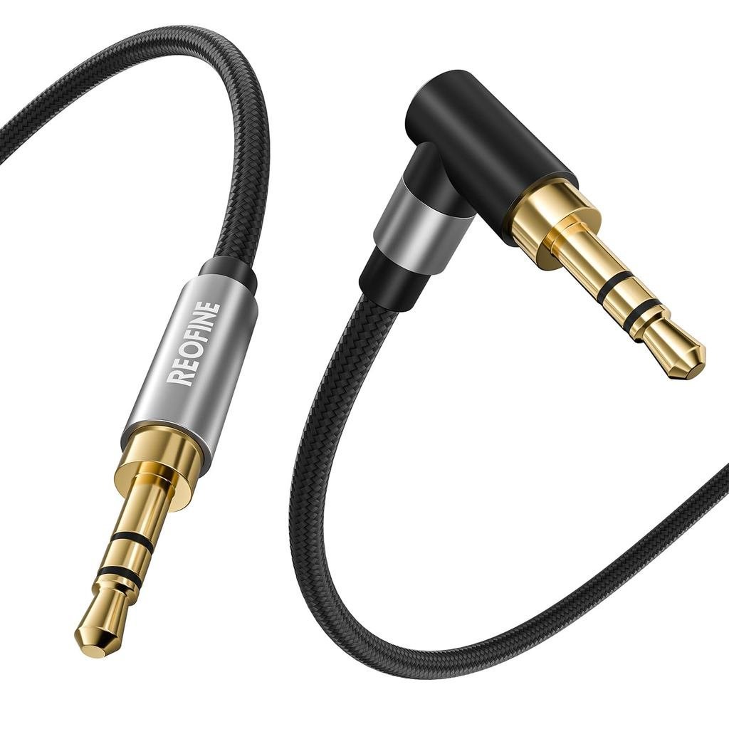 Cáp âm thanh 3,5mm Cáp Aux 90 độ Góc phải 1 / 8 TRS Dây Aux Tương thích với âm thanh nổi trên ô tô, 