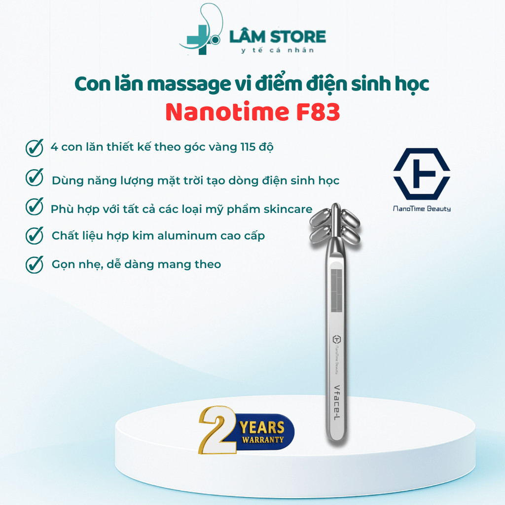 [BH 2 Năm] Dụng cụ lăn massage thon gọn mặt NanoTime Beauty VFace F83 và F83L NHẬP KHẨU NHẬT BẢN