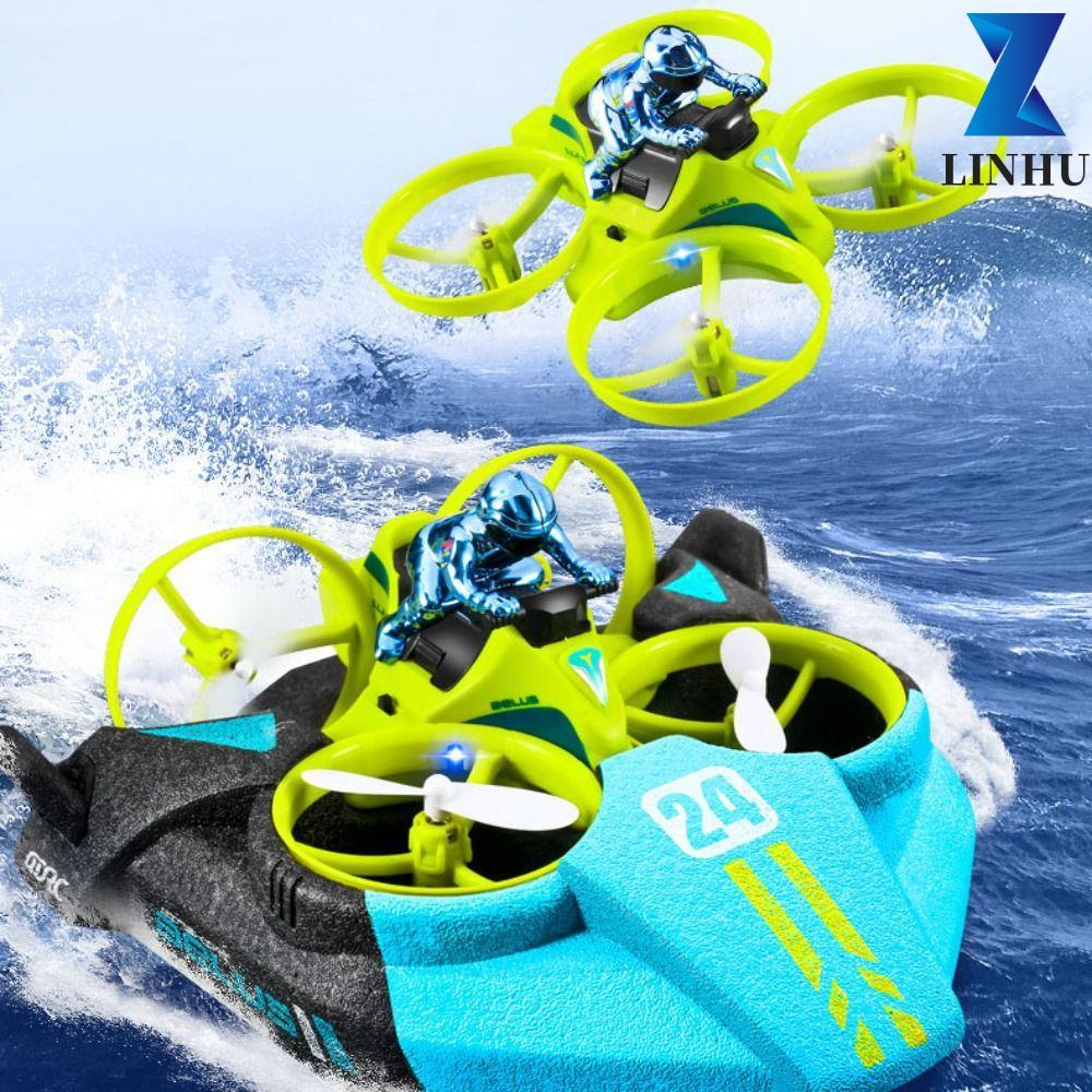 LINHU 3 trong 1 Quadcopter Boat, EPP Foam Sea Land Air Flight Mini RC Plane, RC Máy bay Đồ chơi di đ