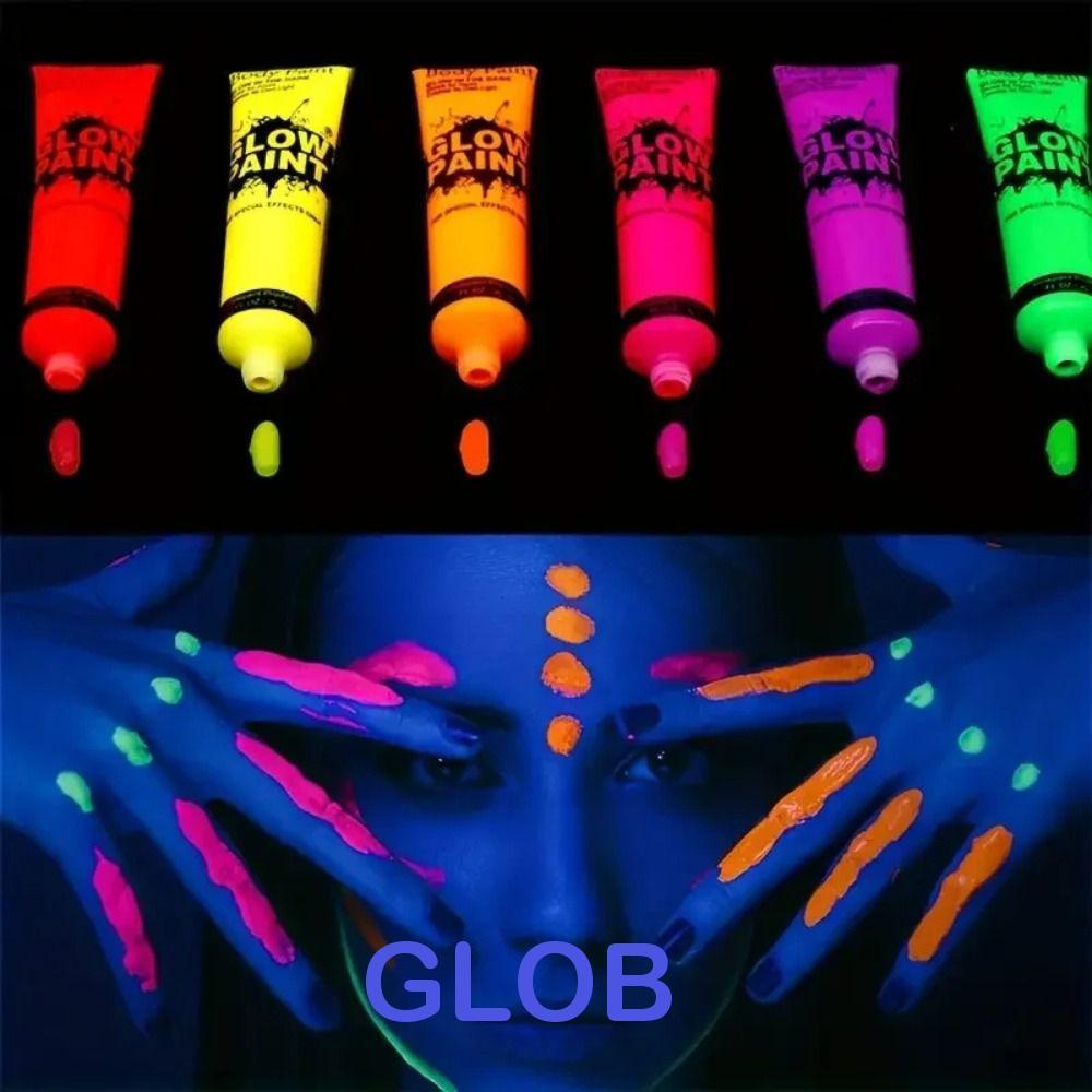 GLOB Body Art Painting, 10ml Kids Makeup Face Huỳnh quang Glow Paint, SFX Makeup UV Glow Luminous Co