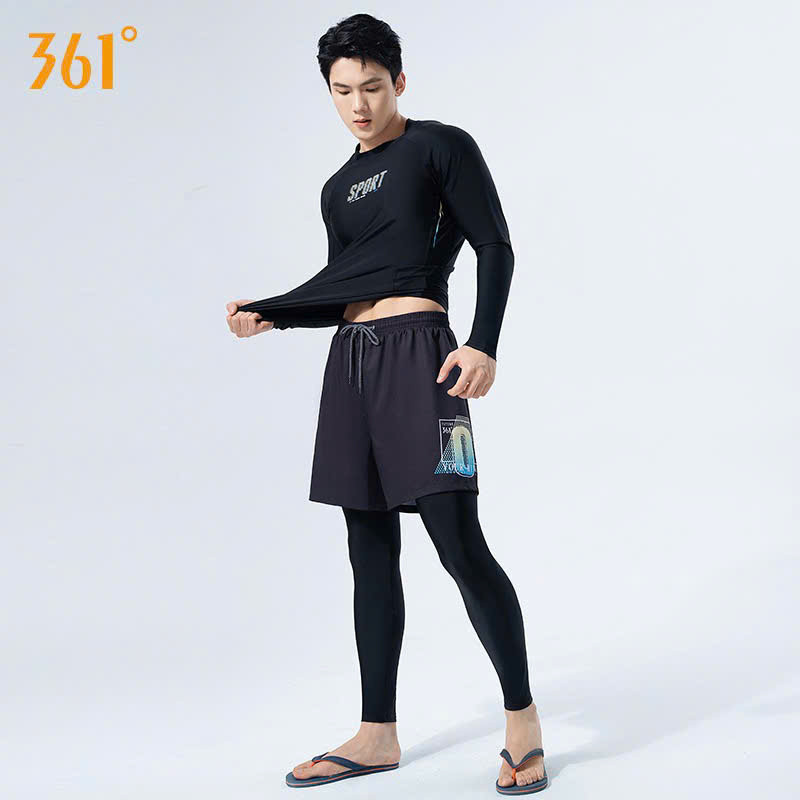 [Chính hãng] Bộ bơi nam 361, chống nắng UPF 50+, dài tay chân, thời trang lịch sự, màu đen Sport