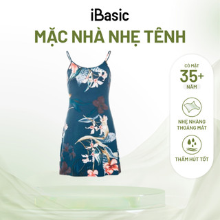 Đầm ngủ nữ iBasic nữ thun hai dây họa tiết hoa văn 7916-1