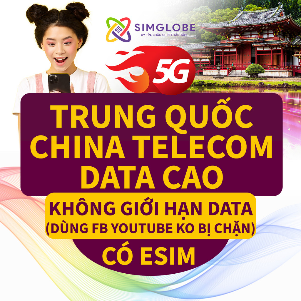 [BẢO HÀNH 1 ĐỔI 1] SIM DU LỊCH TRUNG QUỐC CHINA TELECOM DATA CAO 5-30 NGÀY - KHÔNG CẦN KÍCH HOẠT