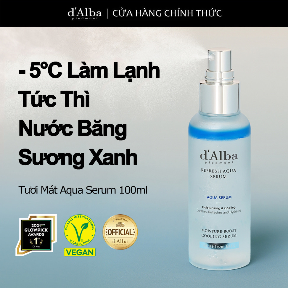 d'Alba Serum dạng xịt cấp ẩm, làm mát da d'Alba Refresh Aqua Serum 100ml