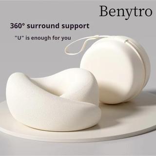 Gối cổ hình chữ U BENYTRO, Gối cổ phục hồi chậm Hỗ trợ cổ du lịch, Bọt nhớ có thể điều chỉnh tiện dụng Gối xốp có thể giặt được Phòng ngủ văn phòng
