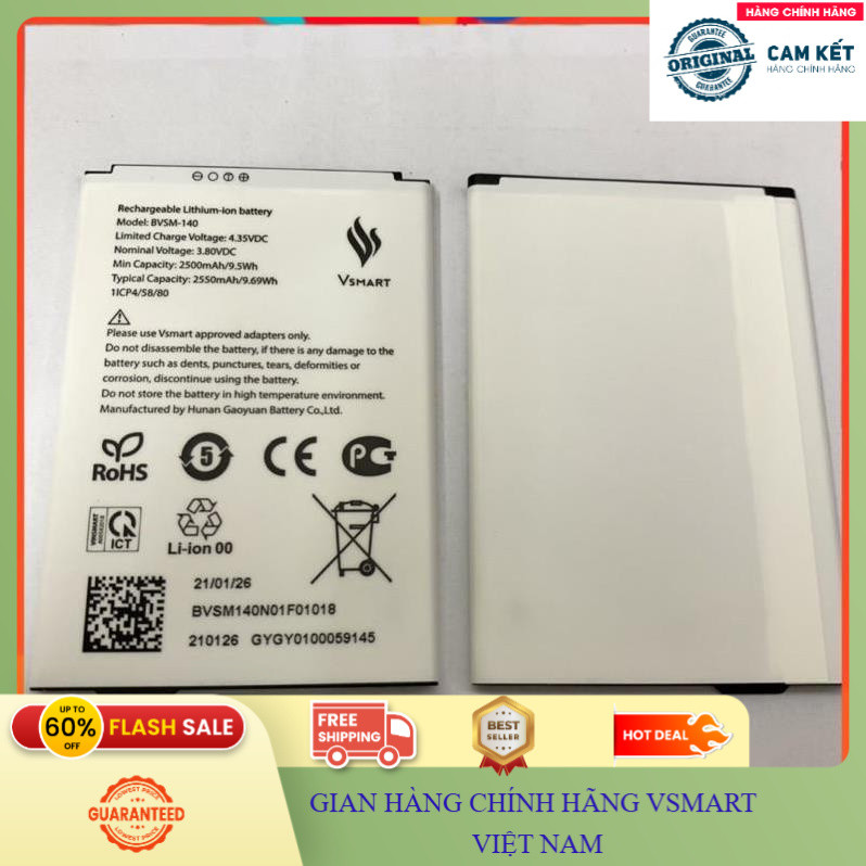 Pin Vsmart Bee Lite Mã V140 Chính Hãng Zin New - Dung Lượng Chuẩn Nhà Máy Không Phồng Không Ảo Thay Thế Khi Pin Chai