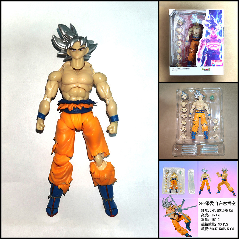 Anime SHF Siêu Bản Năng Goku Nhân Vật Hành Động Tóc Bạc Siêu Saiyan Tóc Trắng Gohan Mô Hình Búp Bê