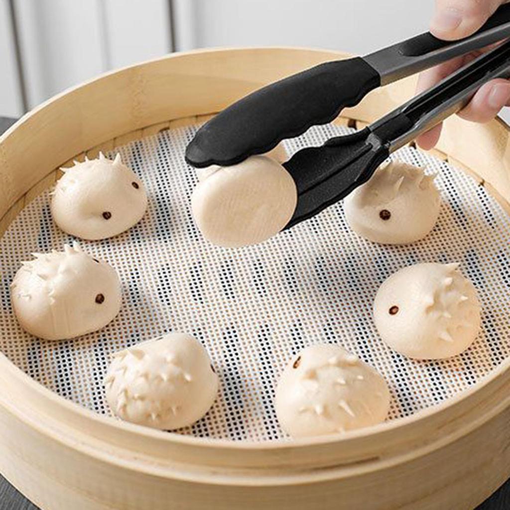 Dumpling Steamer Liners Food Grade Steamer Sheets Reusable Dim Sum Mesh Baking Parchment Air Fryer C