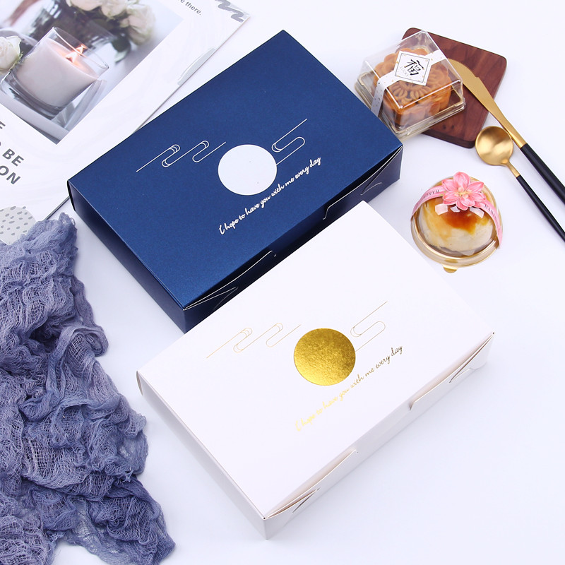 Sáng Tạo Ngọc Trai Baoqi Trung Thu Hộp Bánh Trung Thu Mạ Vàng Nắp Lật 4 Chiếc 6 Chiếc 80g Lòng Đỏ Tr