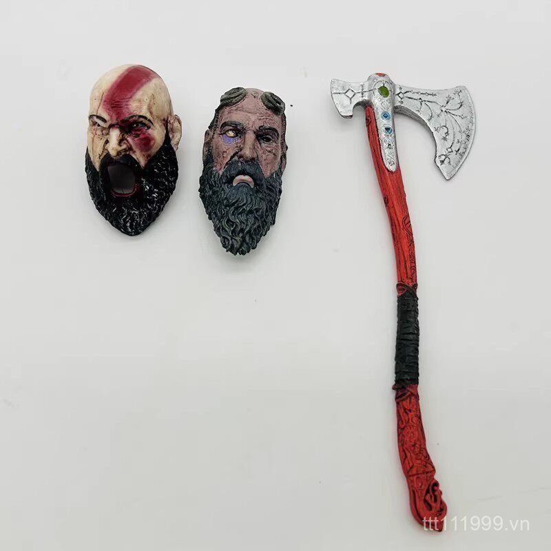 Số lượng lớn Thần Chiến Tranh Kratos Kratos Kratos Spartans Tay Inch Đầu Búp Bê Khắc Phụ Kiện Mô Hìn