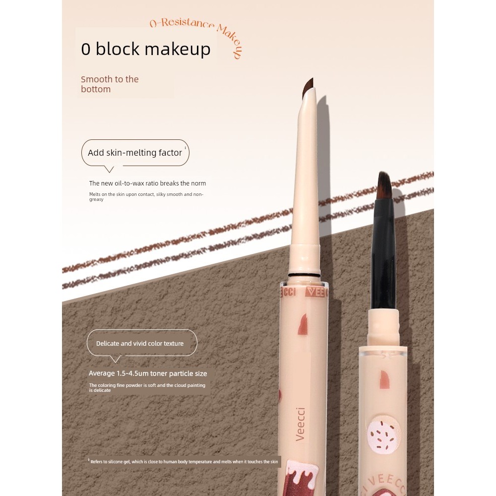 chì kẻ mắt eyeliner Bút Gel kẻ mắt hai đầu VEEECCI / VEECCI Chocolate Series Không dễ nhòe Chống mồ 