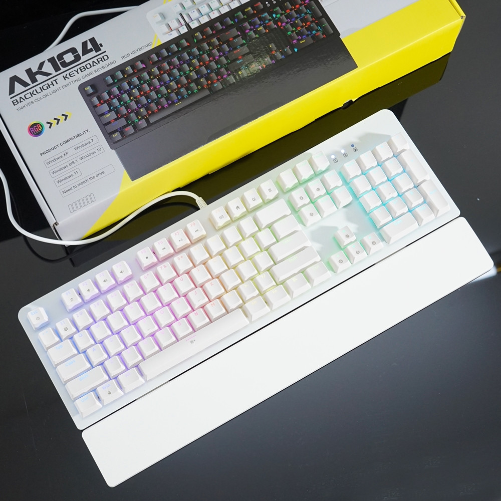 BÀN PHÍM CƠ GAMING ASESTEK AK104 led RGB 20+ CHẾ ĐỘ Red/Blue Switch | DeskSetupVN
