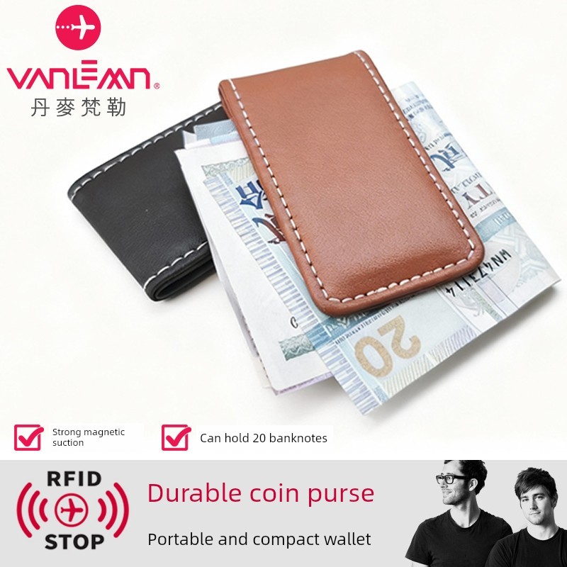 ví tiền nam học sinh ví tiền nam Đan Mạch vanlemn Kim Loại Ví Đựng Tiền Xu Kinh Doanh Ví Dollar Ví T