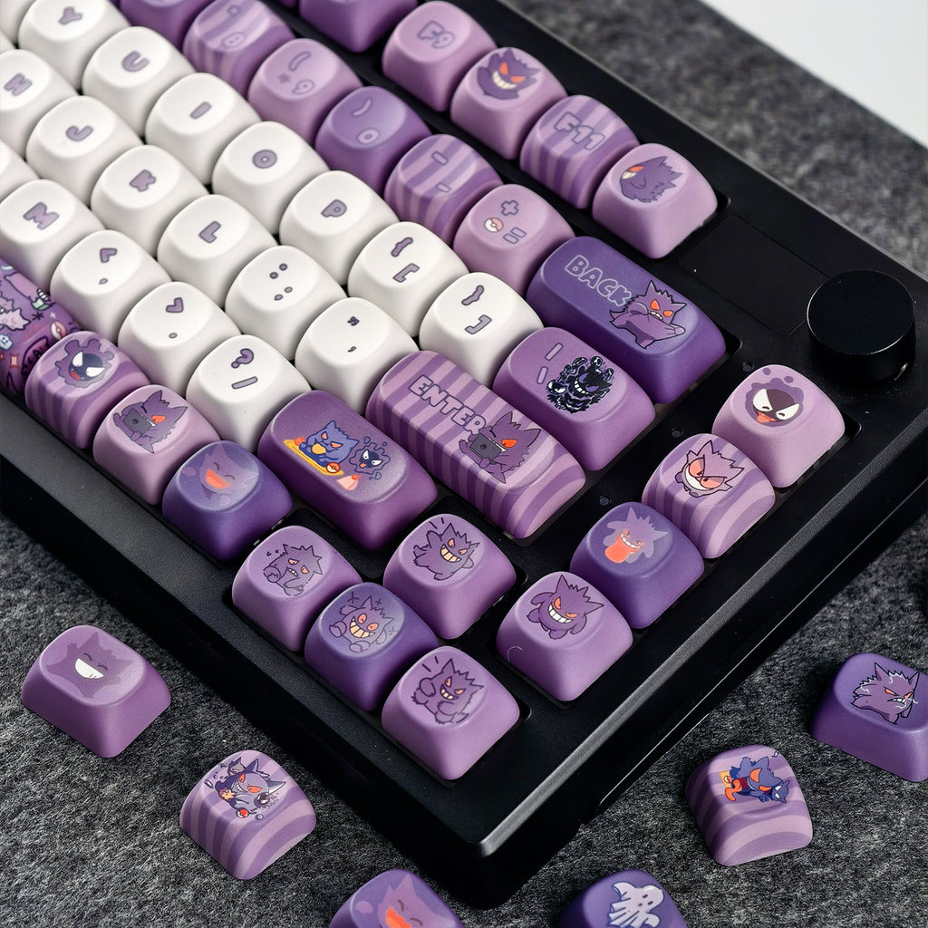Gengar Keycap MOA Profile 130 Phím PBT Dye Thăng Hoa Aula F75 F99 RK100 Keycaps Cơ Hình Tròn Hoạt Hì