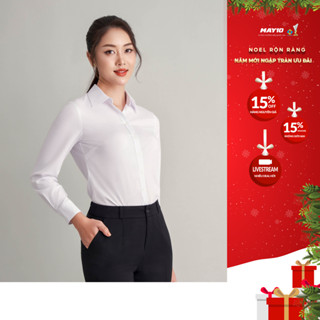   không ly trước  Áo sơ mi nữ trắng May 10 AT011 