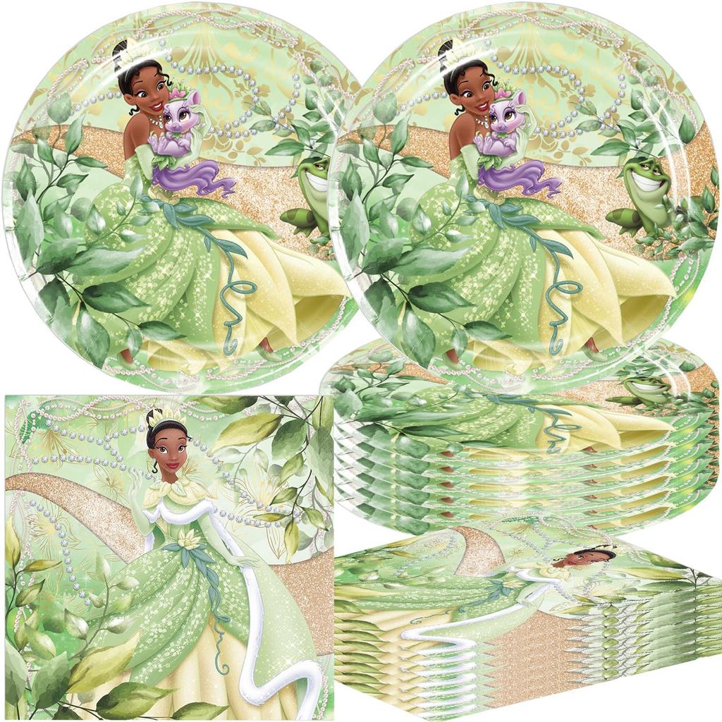 40pck Công Chúa Tiana Dự Tiệc Cung Cấp Bao Gồm 20 Đĩa, 20 Khăn Ăn Cho Công Chúa Tiana Trang Trí Tiệc