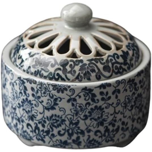 Lư Hương Gốm Celadon Có Nắp, Bộ Đựng Hương Stlye Hoa Trung Quốc Cho Trà Kung Fu, Dụng Cụ Yogo Trang 