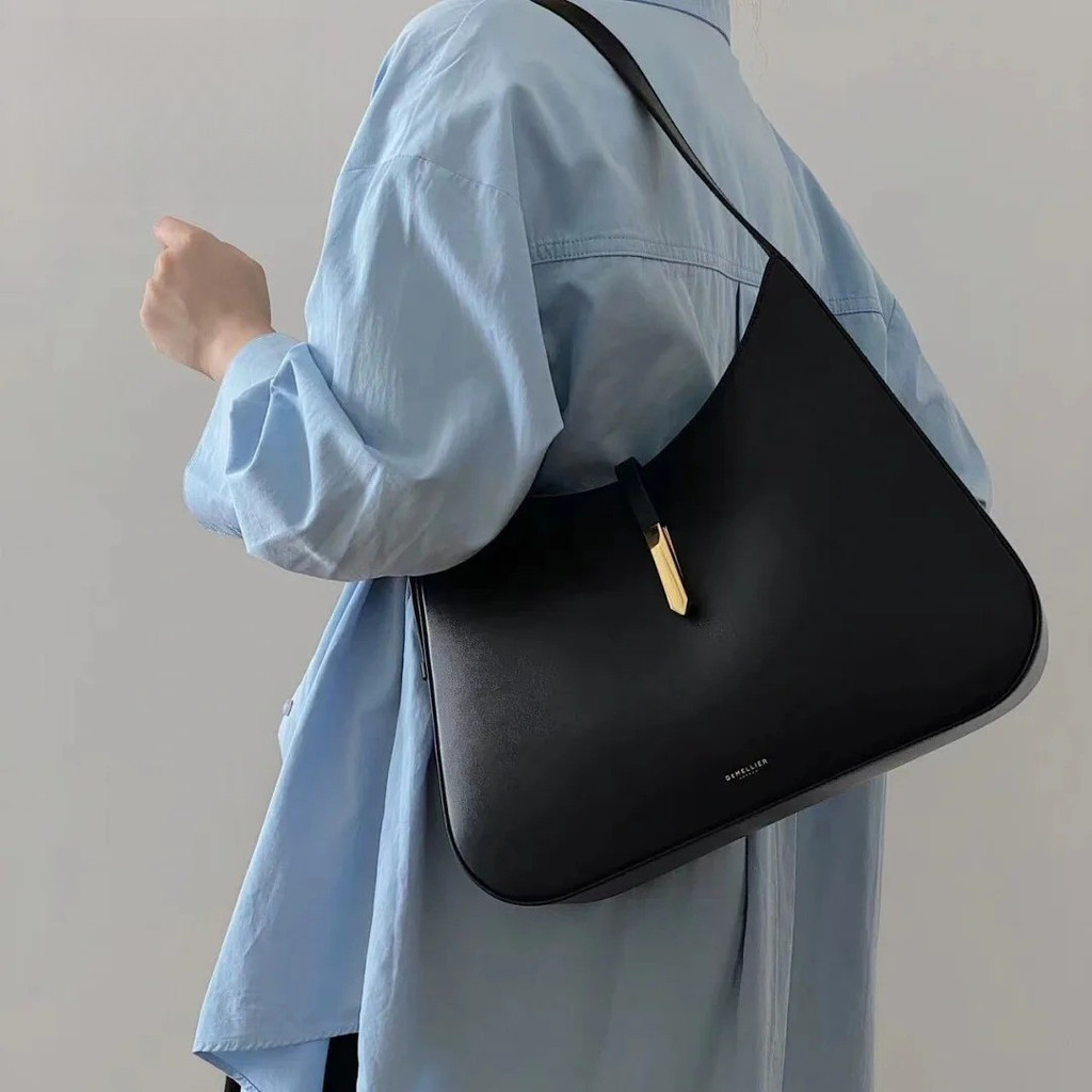 Túi đeo vai da Demellier / Thiết kế Baguette nách thời trang / Sử dụng đeo chéo cầm tay & đeo chéo /