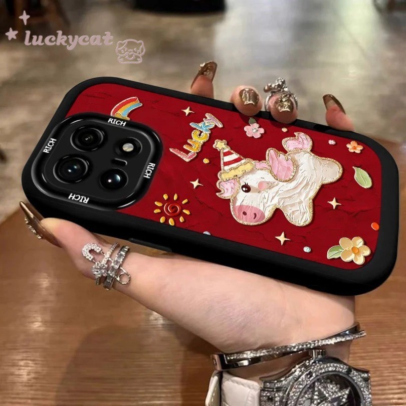 Tranh sơn dầu Rainbow Little White Horse Phone Case cho iPhone 17 16 15 14 13 12 11 Pro Max X XS XR 