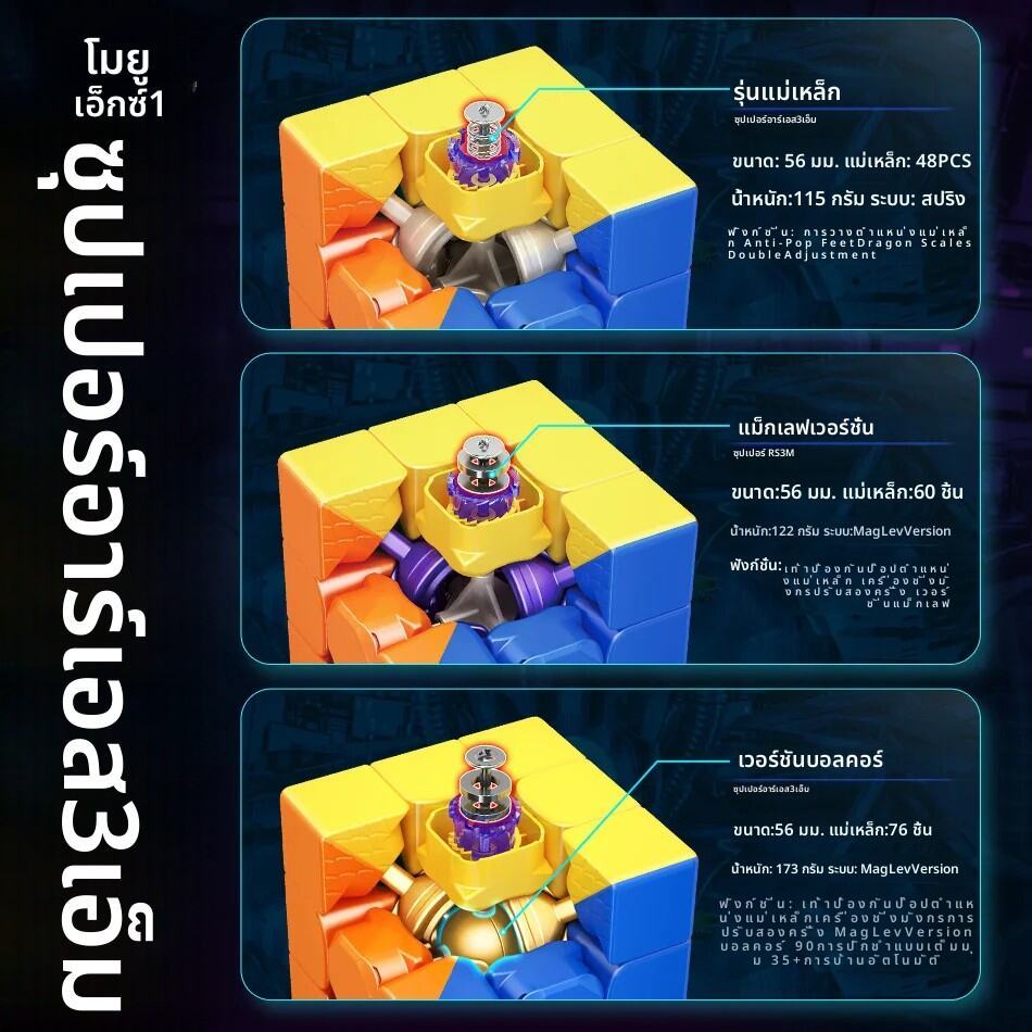 MOYU Super RS3M 2022 Maglev 3x3 Từ Tính Magic Speed Cube Sticker Chuyên Nghiệp RS3 M 2022 3X3 Trẻ Em