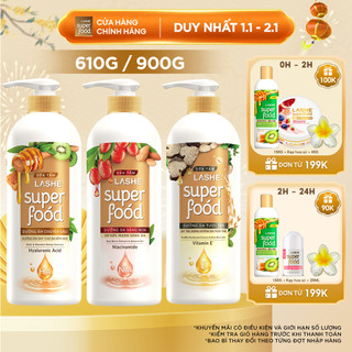  Sữa Tắm LASHE SUPERFOOD Dưỡng Da Sáng Mịn   Dưỡng Ẩm Chuyên Sâu   Dưỡng Da Tươi Trẻ 610G  900G  1.1KG 