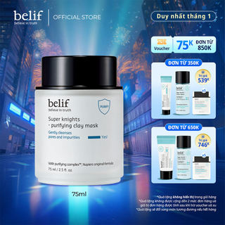   belif Official  Mặt nạ đất sét thanh lọc và làm sạch lỗ chân lông belif Super Knights Purifying Clay Mask 75ml 