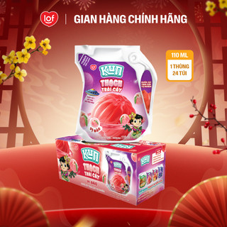  Thạch trái cây KUN vị đào thùng 24 túi x 110ml 