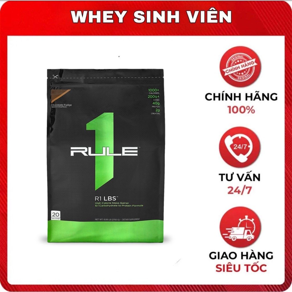 Bột Rule 1 Mass Gainer 5,4kg (12lbs) cung cấp năng lượng, đạm, chính hãng -  wheyhoaphuong