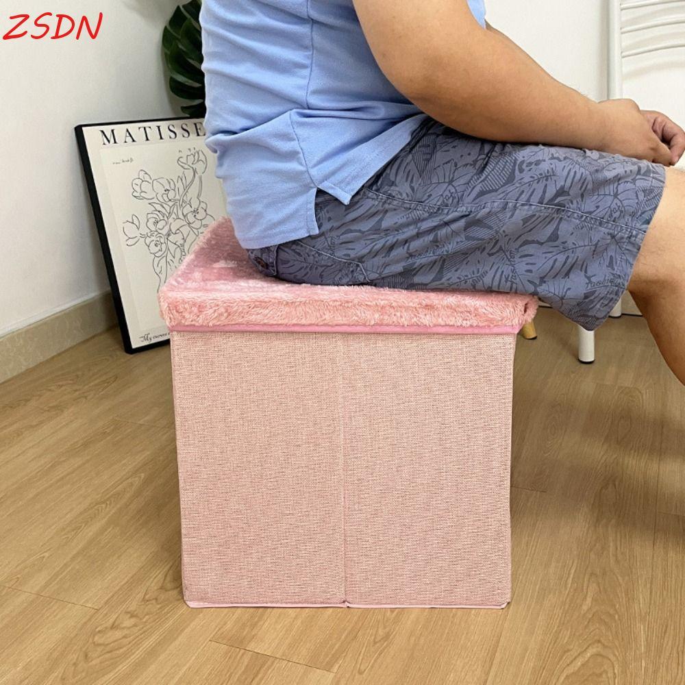 ZSDN Storage Ottoman, Tiết Kiệm Không Gian Chất Liệu Nhung Có Thể Gập Lại Ghế Ottoman, Trang Trí Có 