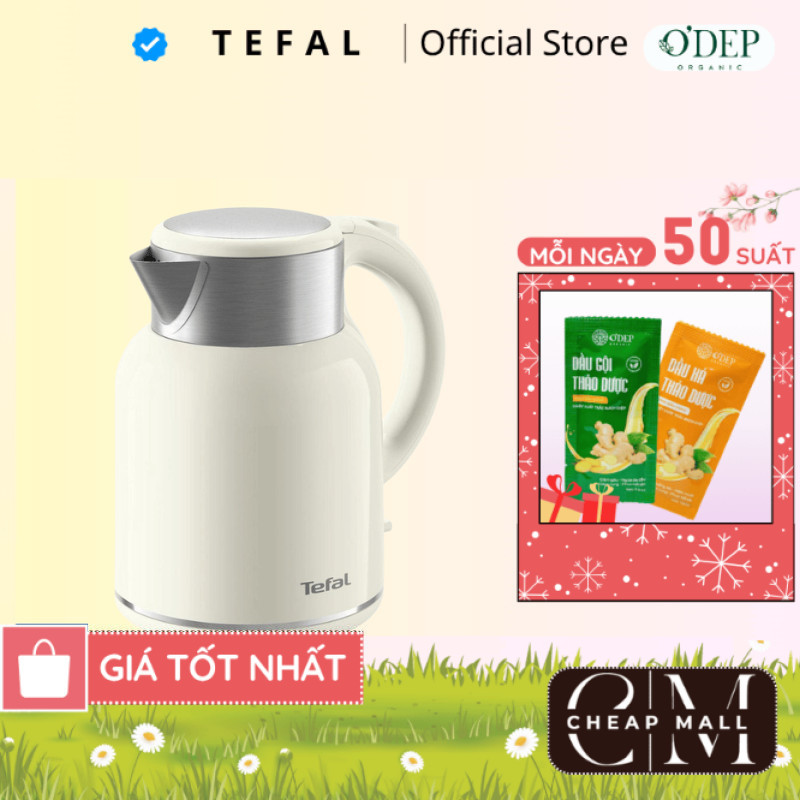 Bình đun | Ấm siêu tốc Tefal Thermo Protect XL KO190AE0 Trắng 1.9L - Bảo Hành 24 Tháng - CHEAP CMO