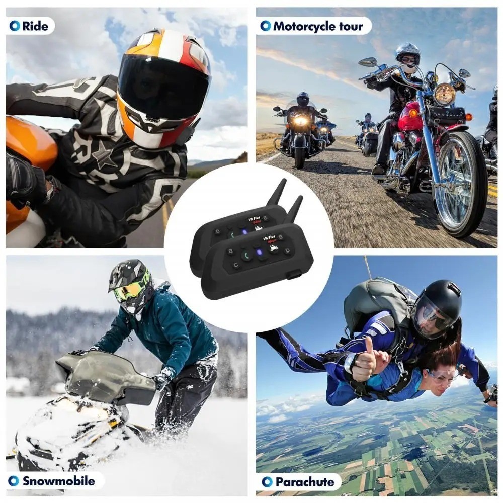 Mũ bảo hiểm Bluetooth Intercom 2 chiều V6 Pro 1200m Khử tiếng ồn chống nước