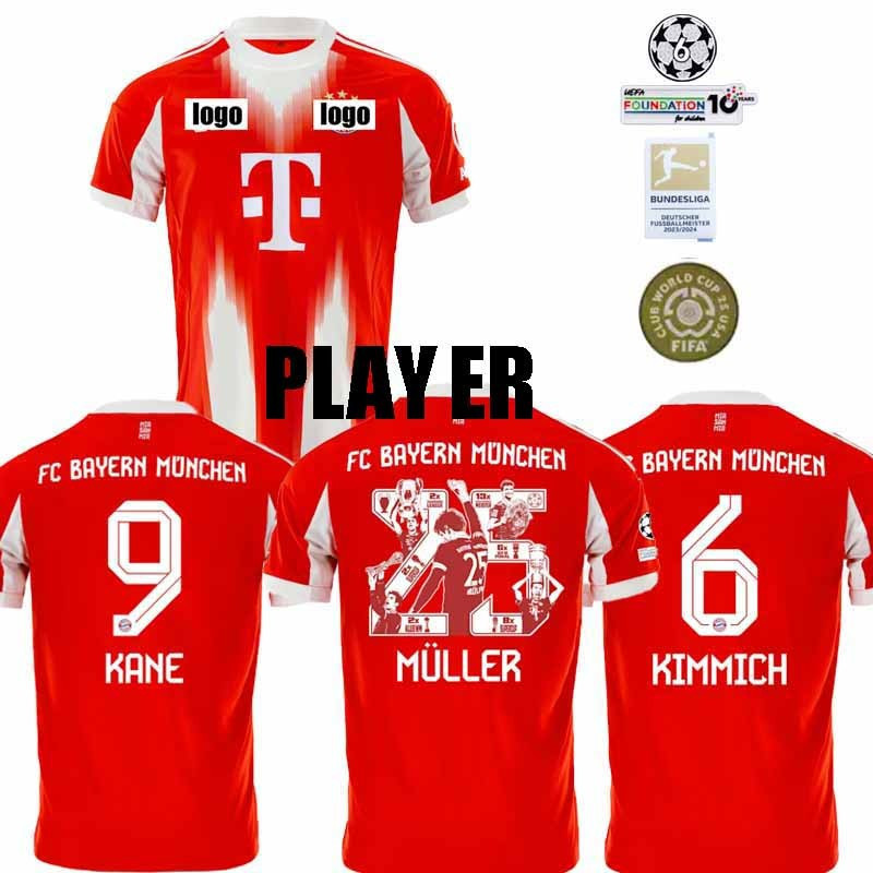 Áo bóng đá Bayern Munich mới 2025 phát hành chính thức cho Muller, Kane và Kimmich