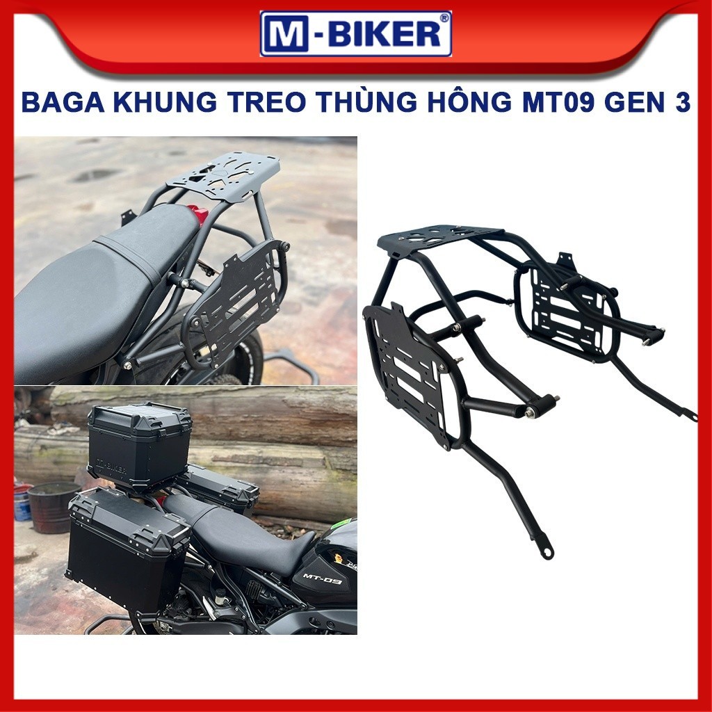 Baga MT09 Gen 3, Baga gắn thùng hông MT09, Bộ baga gắn 3 thùng cho Yamaha MT09 Gen 3