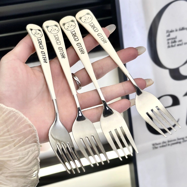 Cam Bắc Bạc Nĩa Inox Người Lớn Ăn Nĩa Trái Cây Bít Tết Nĩa Pasta Nĩa Hộ Gia Đình Trẻ Em An Toàn Thức