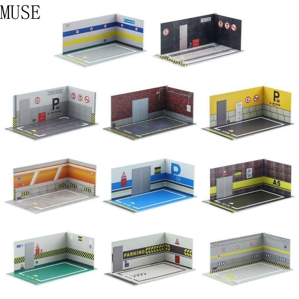 MUSE 1 / 32 Nhà để xe ô tô, Chất liệu PVC Đồ chơi ô tô Mô hình bãi đậu xe, Bộ sưu tập Trang trí bãi 