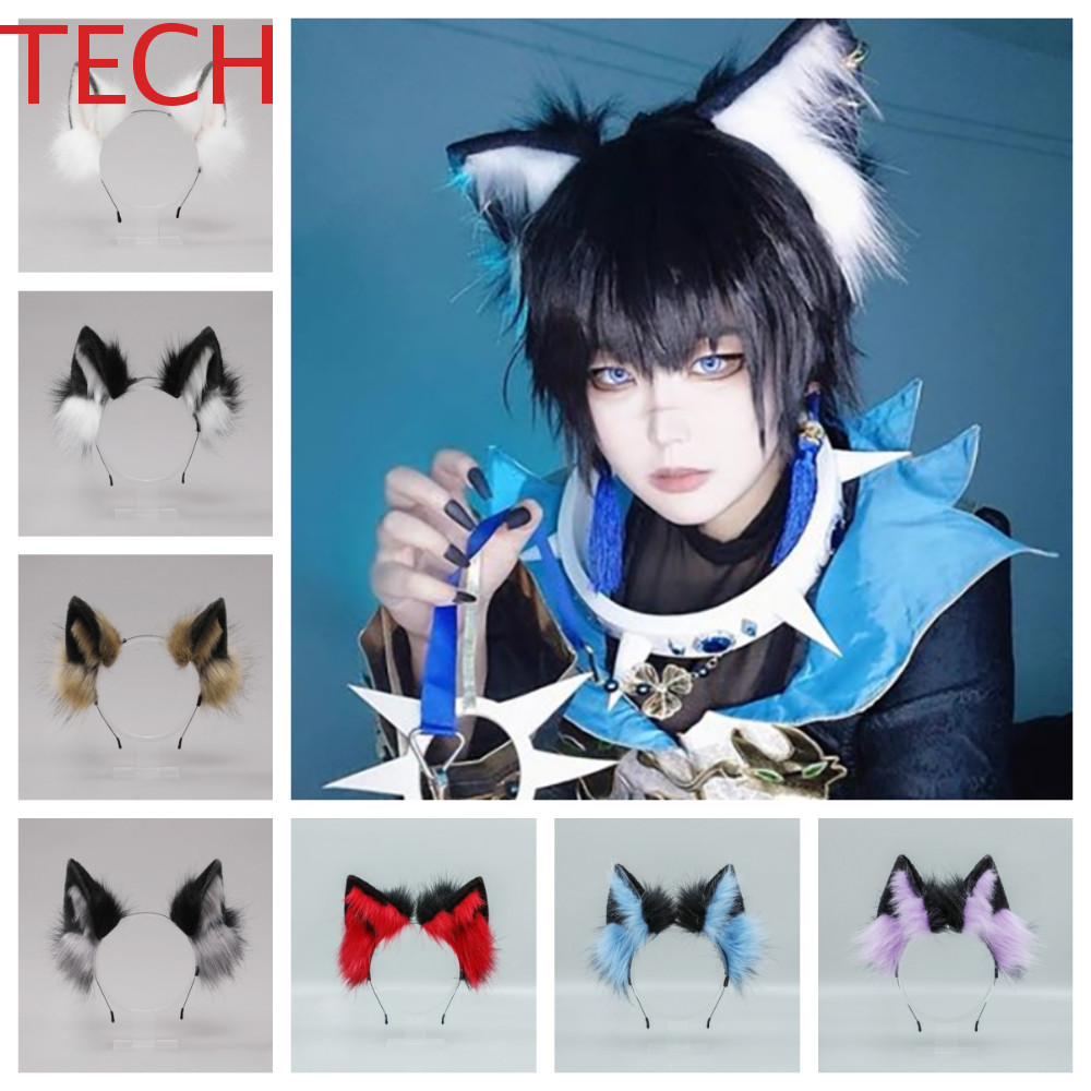 Băng đô tai mèo Tech chất liệu, phù hợp cosplay Lolita và Furry
