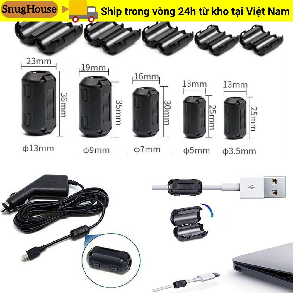 SNUGHOUSE Choke Coil EMI RFI Tiếng ồn, Kẹp hạt Ferrite lõi vòng đen chống nhiễu, Kẹp lọc loại Snap S