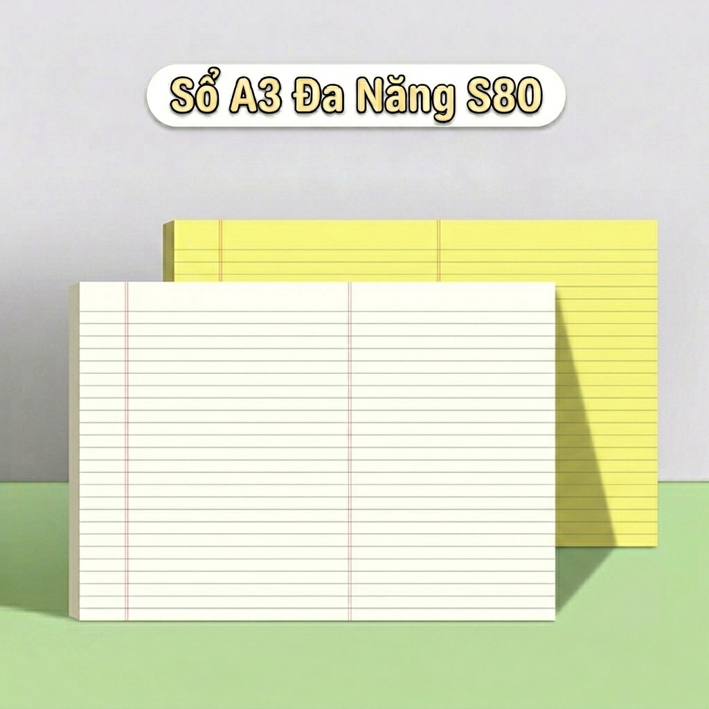 Sổ A3 đa năng S80 vẽ sơ đồ ghi chú học tập giấy mịn in 2 mặt 50 trang, notebook A3,sổ bản đồ tư duy