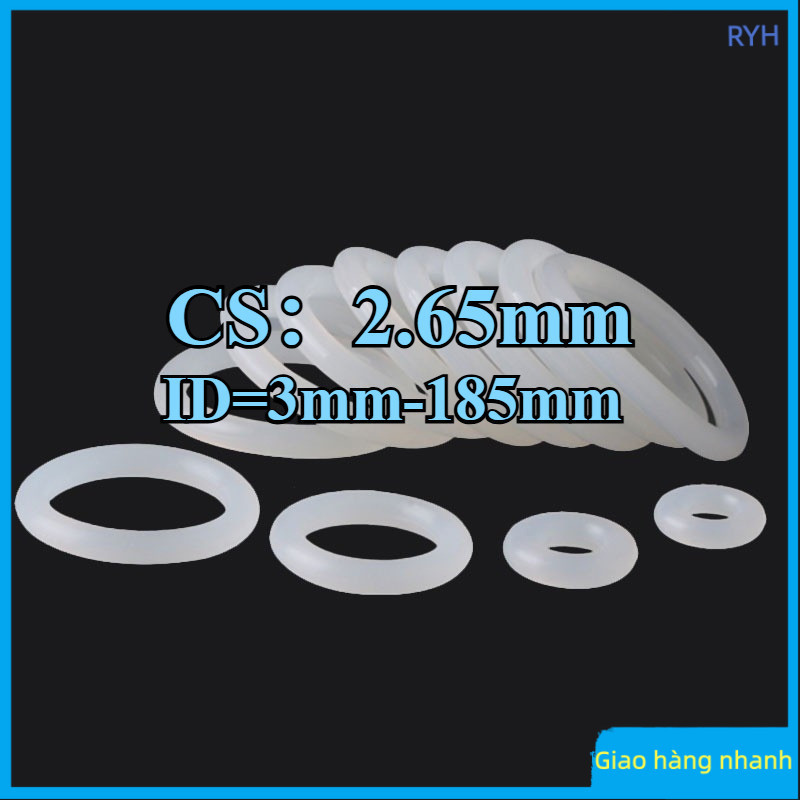 White silicone ring, food grade O-ring, waterproof rubber ring, elastic sealing ring，Bền đẹp chịu nh