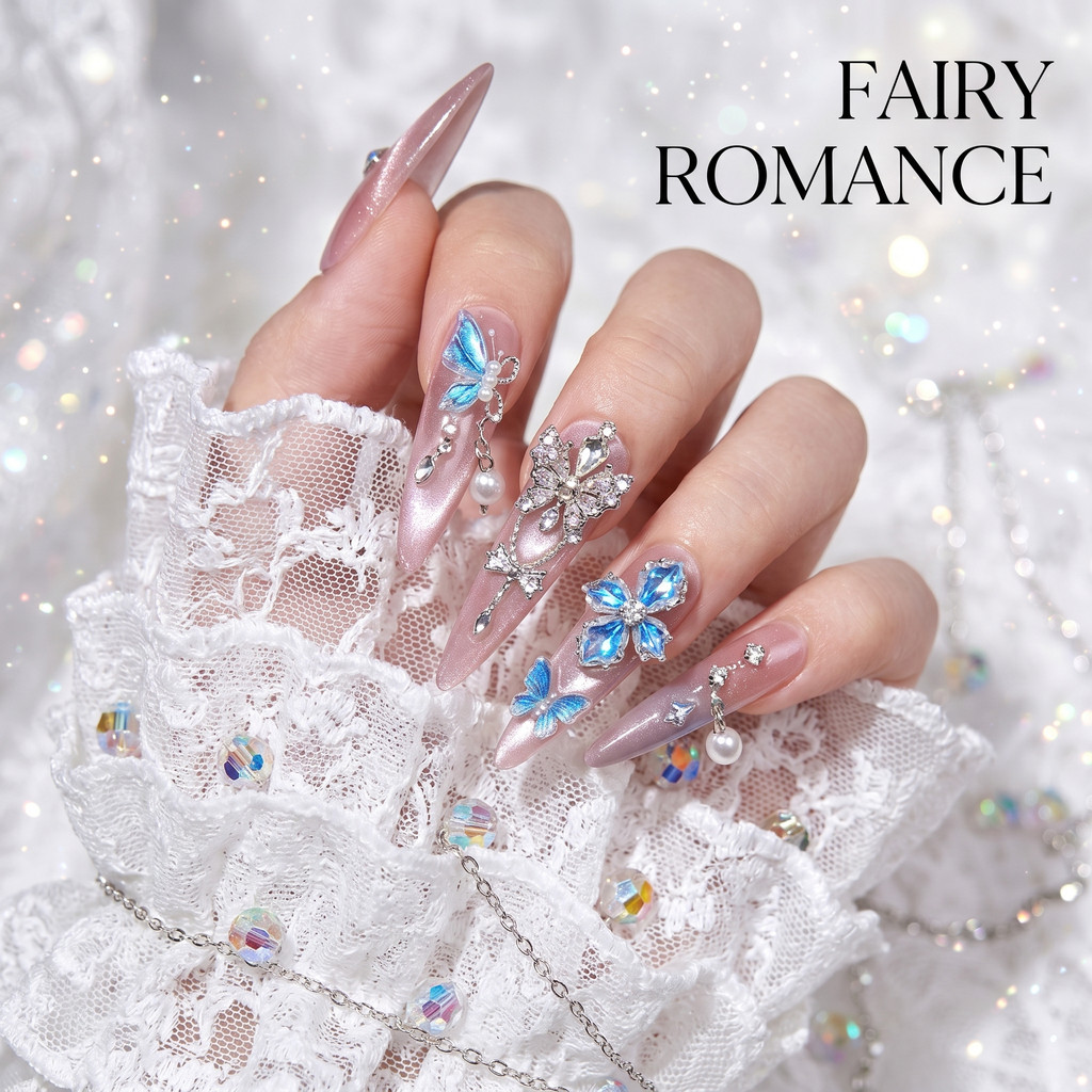 [Hàng có sẵn] 100% Handmade "Hương thảo" Cat Eye Press on Nails Fairy Nails