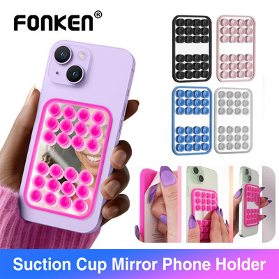 Fonken Silicone Hút Gương Giá Đỡ Điện Thoại Dính Lưng Dính Gắn Điện Thoại Cho Điện Thoại Thông Minh