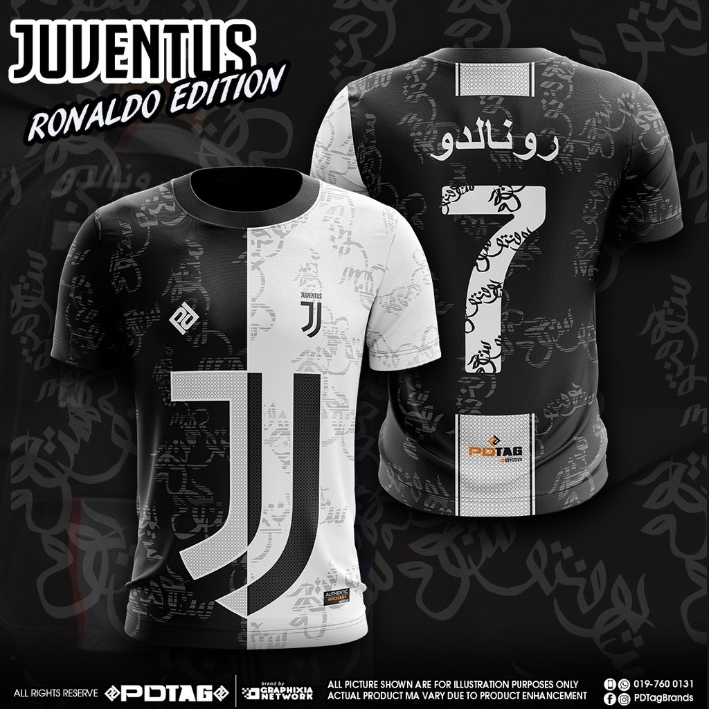 Pdtag Jersey Thăng hoa Áo thun Juventus Áo thun thăng hoa Unisex In đầy đủ