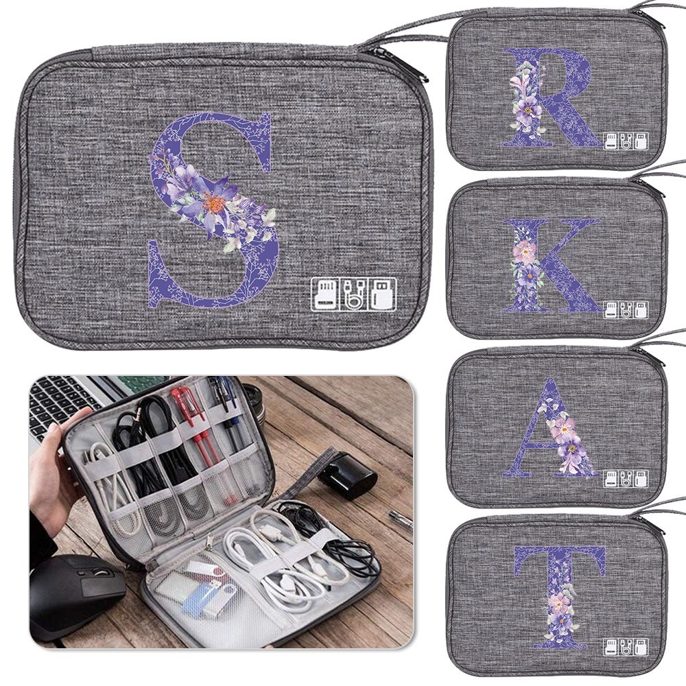 Data cable storage bag USB Data Cable Organizer Headset Zipper Pouch Travel Portable Digital Gadget 