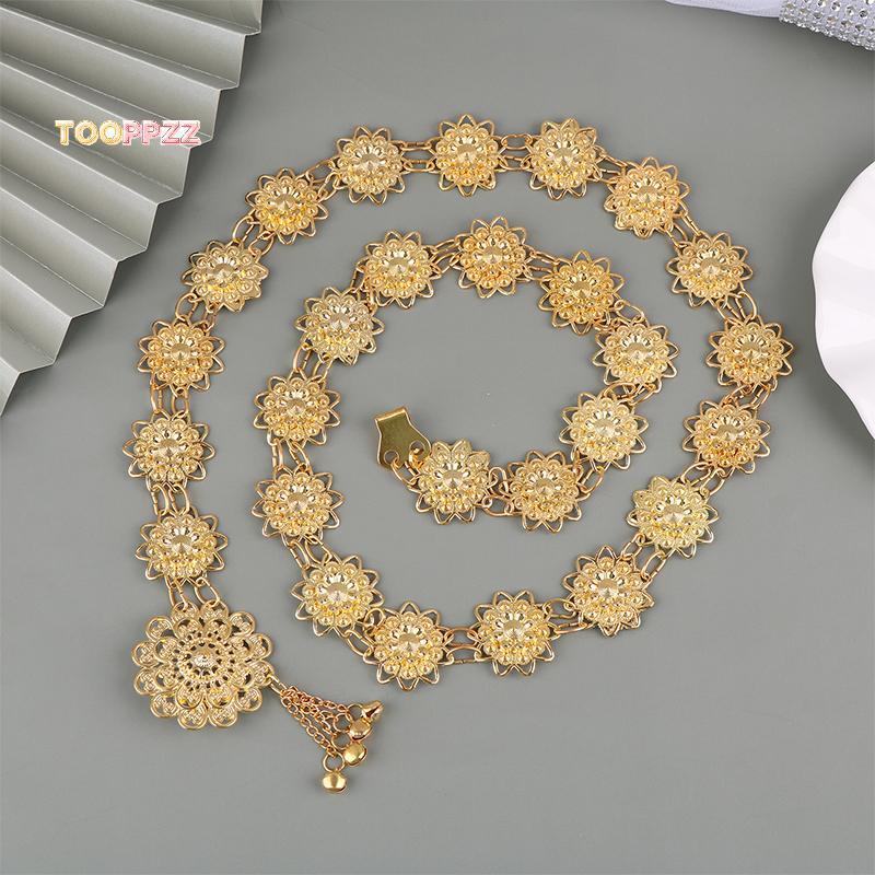 tooppzz Traditional Sarong Gold Color Belt Vintage Jewelry Buckle Belt Necklace For Woman Decoration