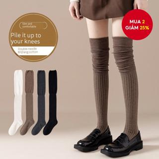  Tất lười Anime JK – Cotton mềm cao đến đầu gối dành cho nữ và bé gái | Chắc chắn Thu Đông Maillard Over-Knee Chắp Vá | 1 Đôi 6 Màu 