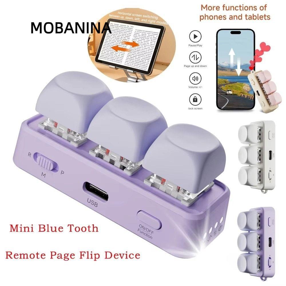 MOBANINA Bàn Phím Trang Turner, Đa Năng 3 Phím EBook Trang Turner Bàn Phím, Đa Năng Di Động Bàn Phím