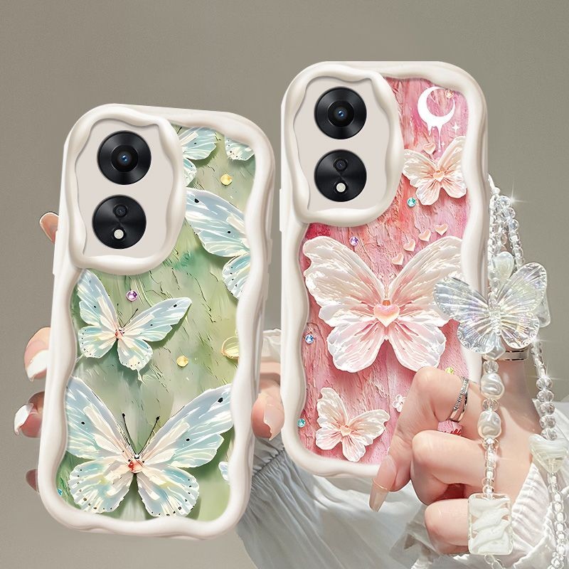 Màu Kim Cương Bướm A58 Ốp Lưng Điện Thoại PHJ110 Mềm Silicon Phong Cách Chống Sốc Hợp Thời Trang Nữ 