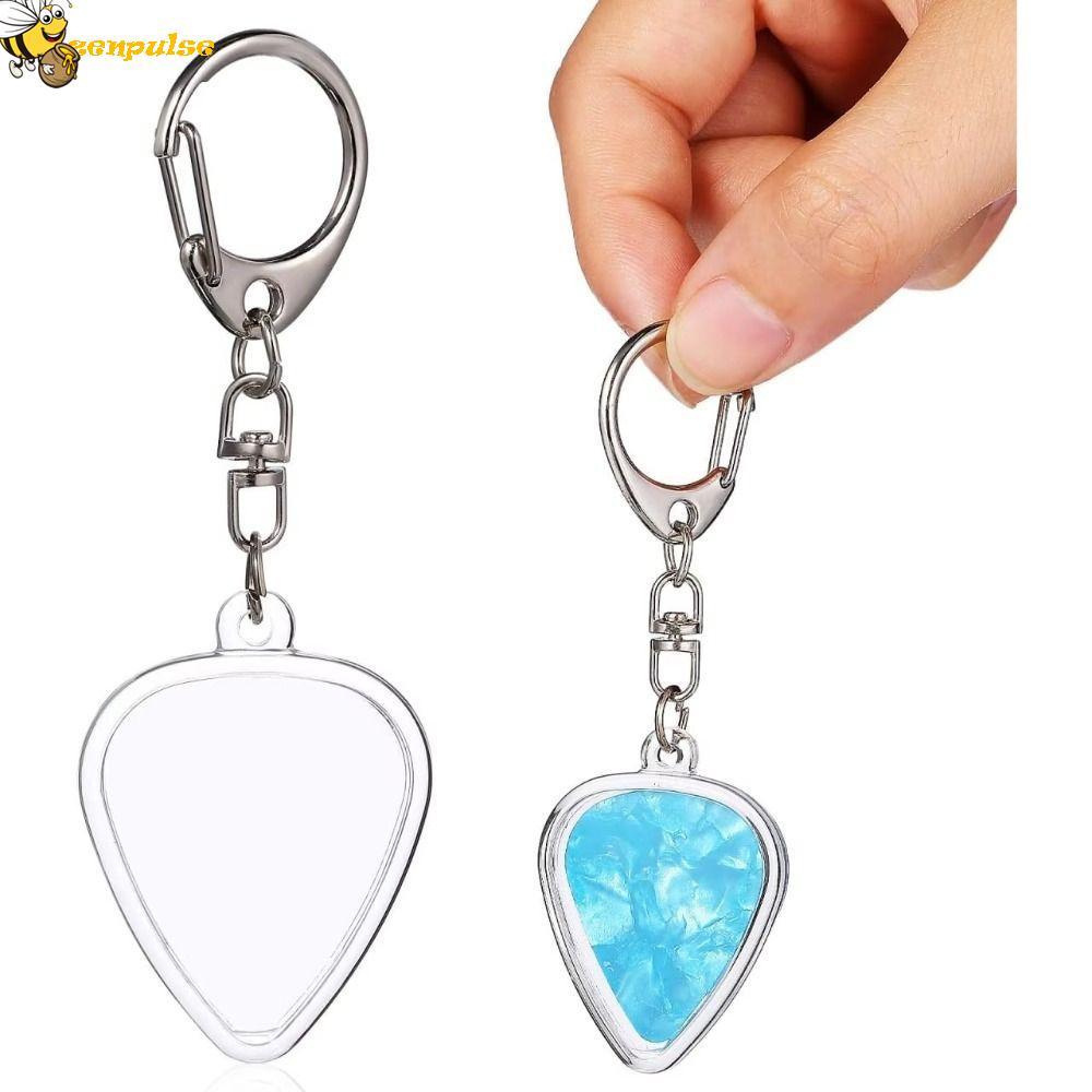 ZENPULSE Guitar Pick Keyring, Guitarist Storage Heart Shaped Guitar Pick Collection Box, Pick Organi