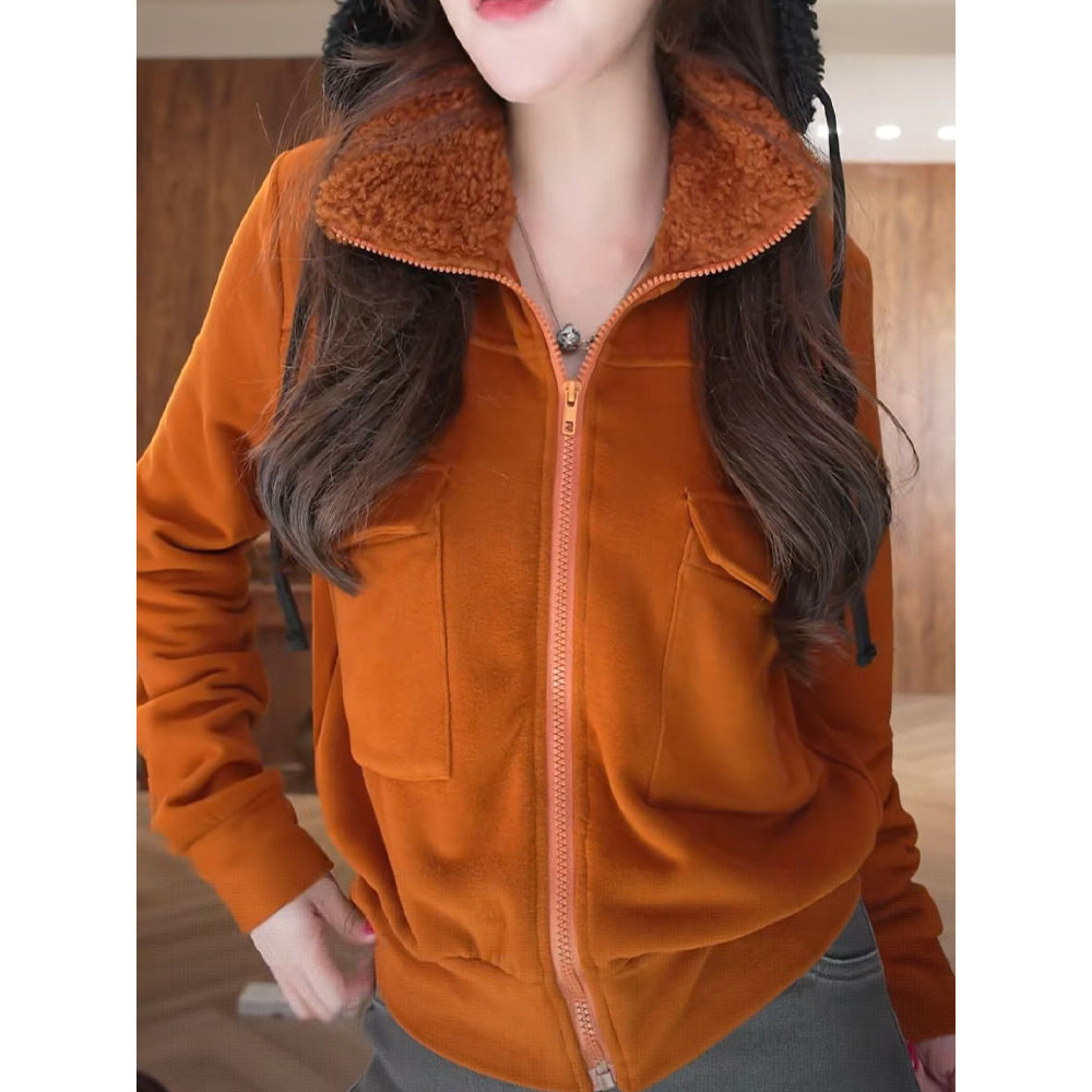 Ao khoác nữ Zhuzhu cho mùa đông 2026, có dây kéo, phong cách mới, thời trang sang trọng